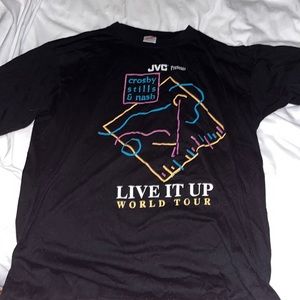 Black graphic band tee shirt